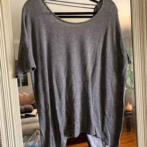 Cotton blend top w open back